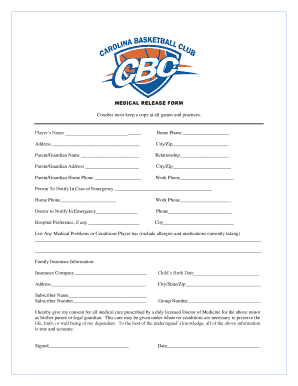 Medical Release Form