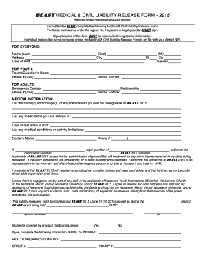 BLAST Medical & Civil Liability Release Form 2015