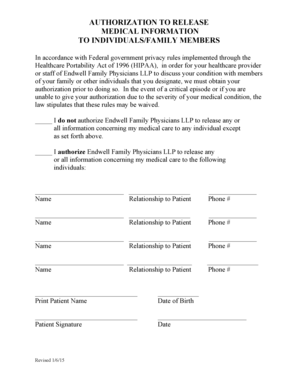 Authorization to Release Medical Information