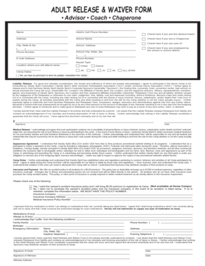 Adult Release & Waiver Form