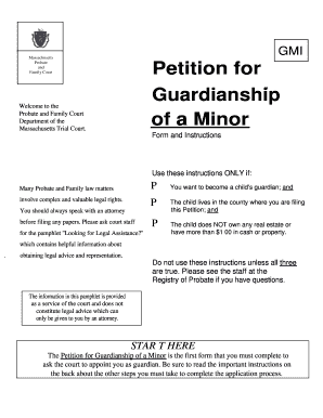 Massachusetts Guardianship Petition
