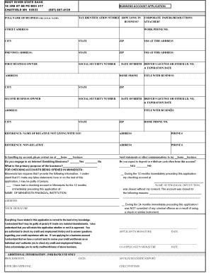 Business Account Application