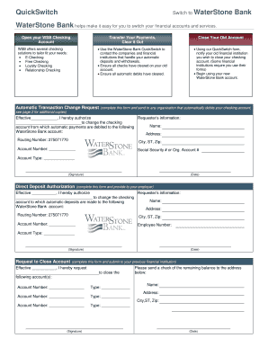 WaterStone Bank QuickSwitch Form