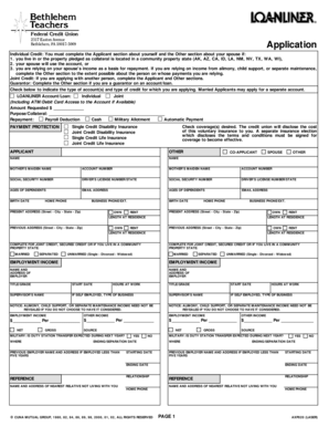 Credit Union Loan Application