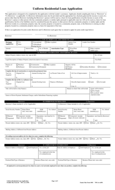 Uniform Residential Loan Application