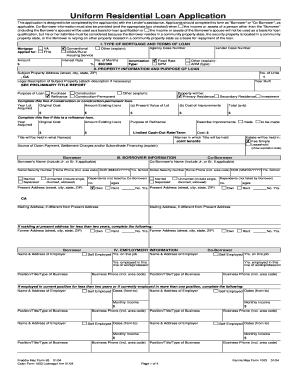 Uniform Residential Loan Application