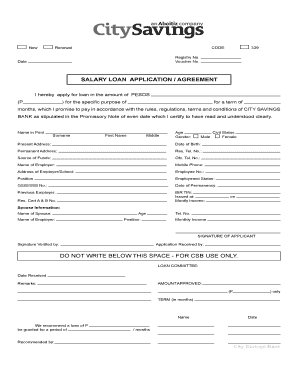 City Savings Loan Table - Fill and Sign Printable Template Online
