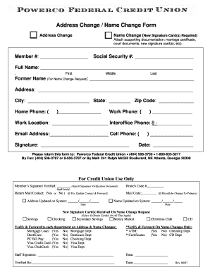 Address Change Name Change Form