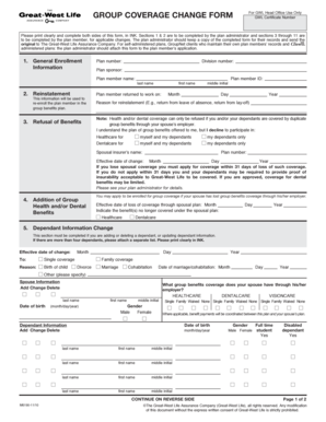 Group Coverage Change Form
