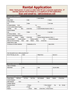 Rental Application Form