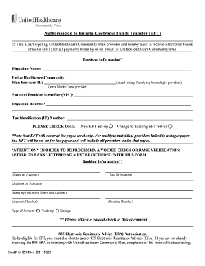 Authorization to Initiate Electronic Funds Transfer (EFT)