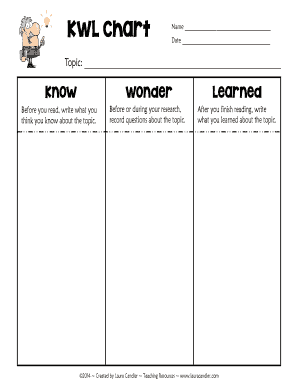 KWL Chart Template