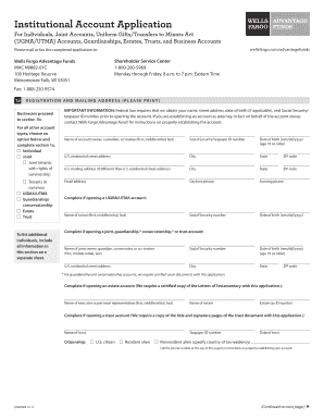 Wells Fargo Institutional Account Application
