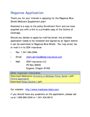 Idaho Medicare Supplement Application