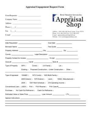 Appraisal Engagement Request Form