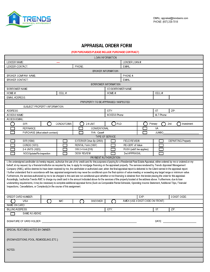 Appraisal Order Form