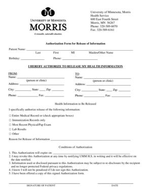 Authorization Form for Release of Information