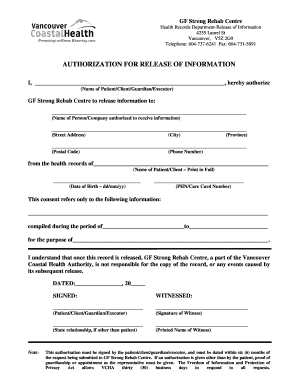 Health Records Release Authorization