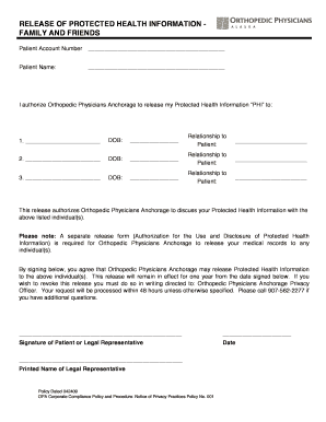 Release of Protected Health Information