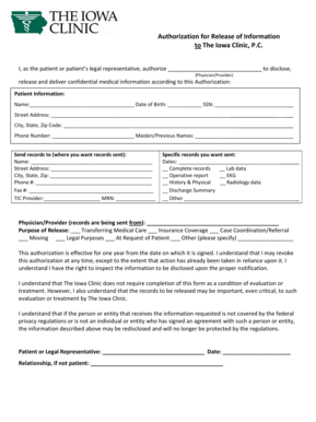 Authorization for Release of Medical Information