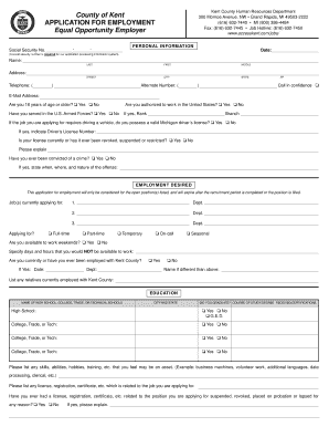 Kent County Employment Application