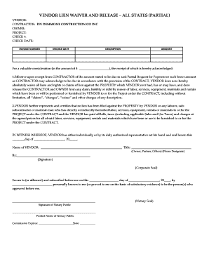 Vendor Lien Waiver and Release