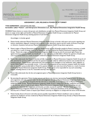 Assignment Lien Release Power of Attorney