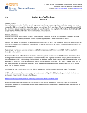 Student Non-Tax Filer Form