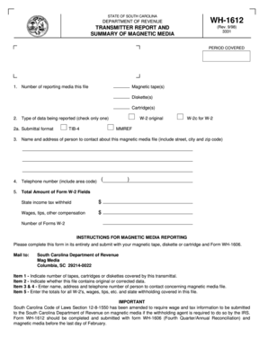 South Carolina Transmitter Report and Summary of Magnetic Media