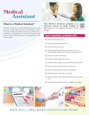 Fillable Online Medical Assistants are multi-skilled practitioners who ...