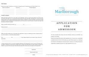 Nursing Home Application Form