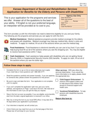 Kansas Application for Benefits for the Elderly and Persons with Disabilities