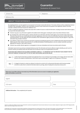 Guarantor Declaration & Consent Form