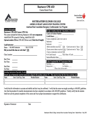 Class Roster for CPR 116 - Southeastern Illinois College - sic