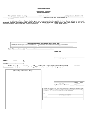 Quitclaim Deed (Individual to Individual)