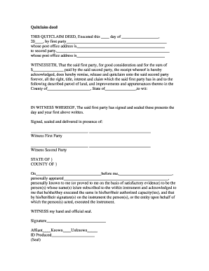 Quitclaim Deed Template