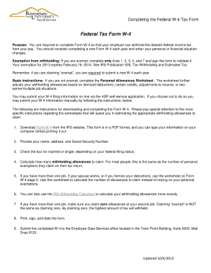 Federal W-4 Tax Form