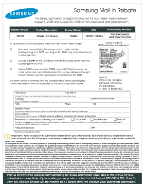 Samsung Mail-In Rebate Form