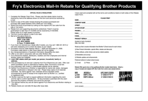 Fry's Electronics Mail-In Rebate Form