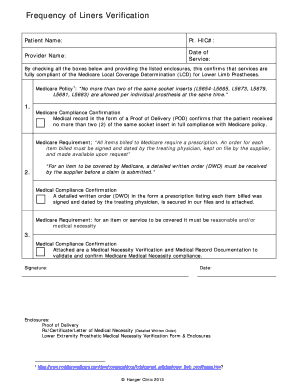 Medicare Lower Limb Prostheses Compliance Form