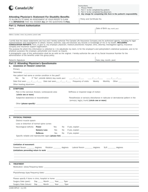 Attending Physician's Statement for Disability Benefits