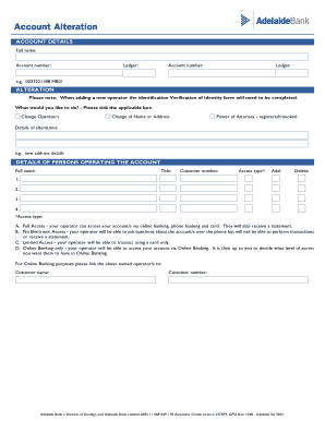Account Alteration Form