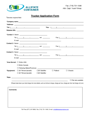 Trucker Application Form