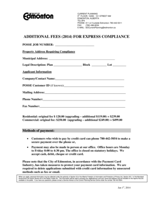 Express Compliance Fee Application