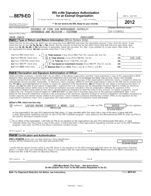 IRS Form 8879-EO for Exempt Organizations