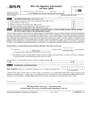 IRS Form 8879-PE Signature Authorization