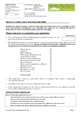 Tenancy Application for NRAS Property