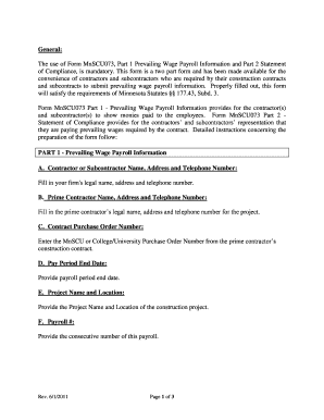 Minnesota Prevailing Wage Payroll Form
