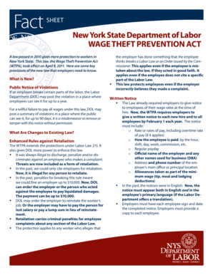 New York Wage Theft Prevention Act Notice