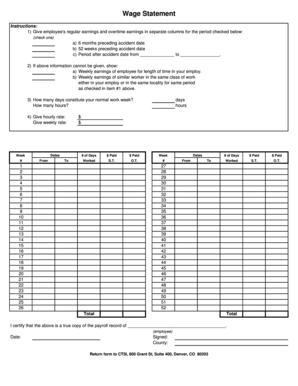 Wage Statement Form